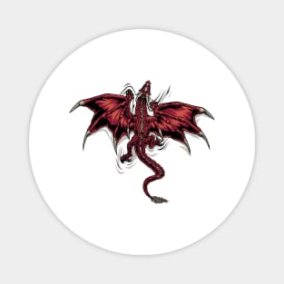 Climbing Crimson Wyvern Magnet